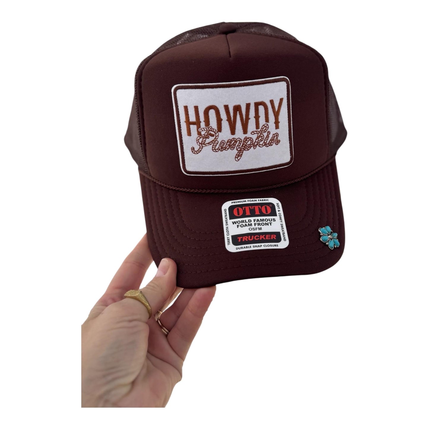 Howdy pumpkin custom trucker patch hat