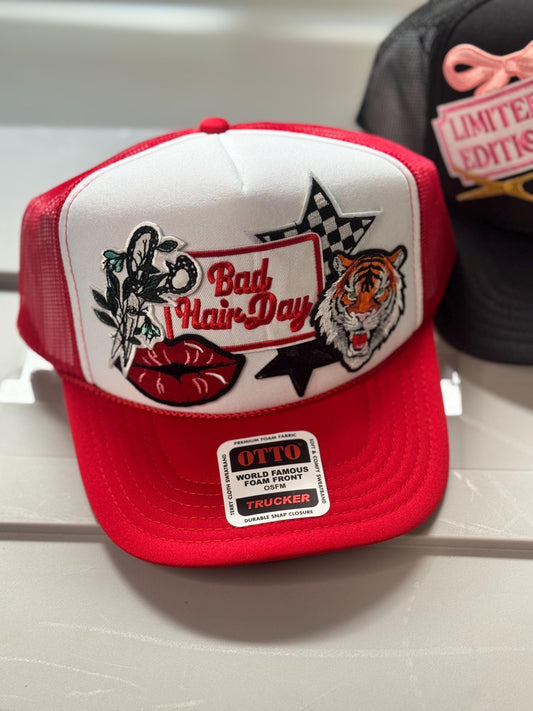 Bad hair day hairstylist trucker patch hat