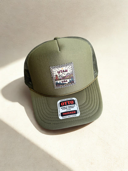 Utah patch hat - vintage stamp style