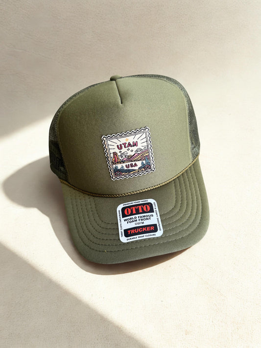 Utah patch hat - vintage stamp style
