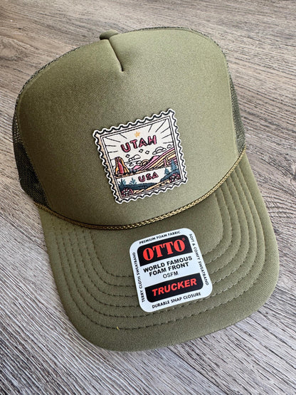 Utah patch hat - vintage stamp style